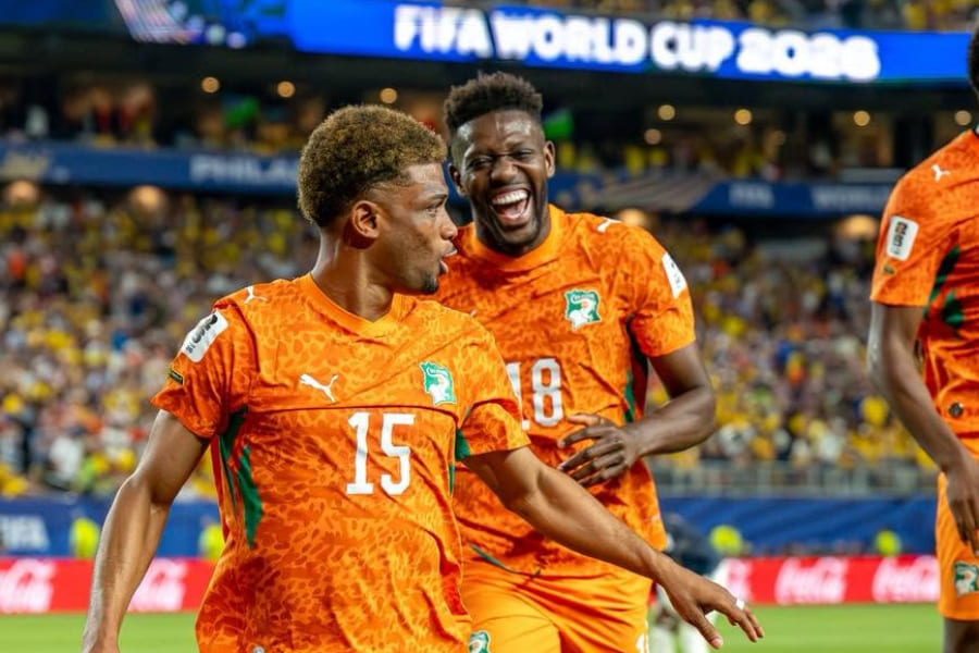 Amad Diallo et Ibrahim Sangaré. Page de l'Equipe Nationale de Football Côte d'Ivoire sur Facebook