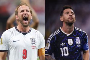 Harry Kane et Lionel Messi. Source photo : pages officielles des équipes de l'Angleterre et de l'Argentine sur Facebook